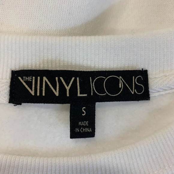The Vinyl Icons Women's Skeleton Mushroom Graphic Sweatshirt In White SZ S NWT - Picture 7 of 14
